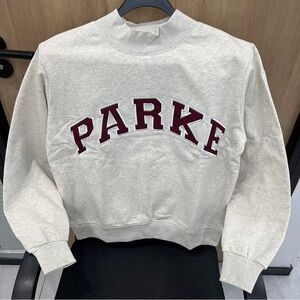 Parke Women's Gray Sweatshirt with Maroon Lettering